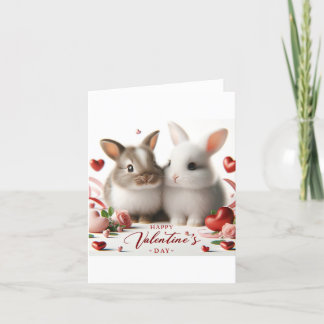 Valentine's Day card with bunnies