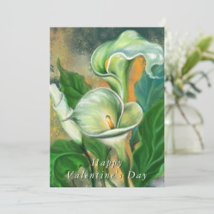 Valentine's Day Card with Calla Lily Flowers
