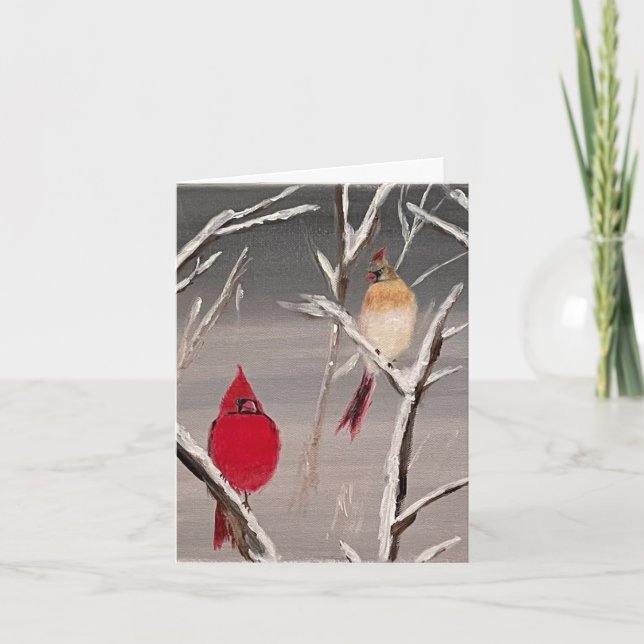 Valentine's Day Card with Cardinals (Front)