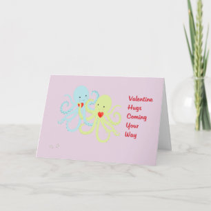 Valentine's Day Card with Colourful Octopuses