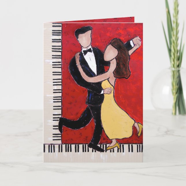 Valentine's day card with dancers (Front)