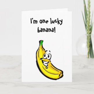 Valentines Day Card with happy banana
