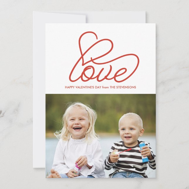 Valentine's Day Card with Love and Photo (Front)