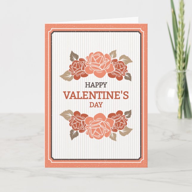 Valentine's Day Card With Roses (Front)