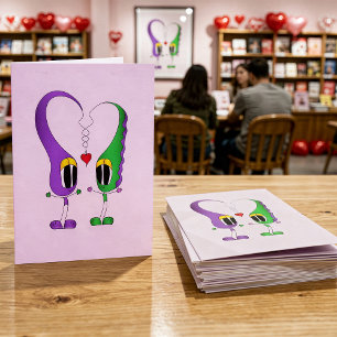 Valentine's Day Cartoon Character Holiday Card