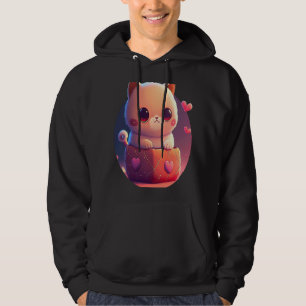 Valentine's Day Cat Cute Cat in a Box Hoodie