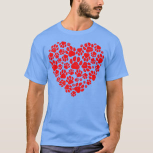 Valentines Day Cat Dog Dad Mum Puppy Love Dogs Paw T-Shirt
