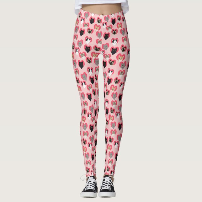 Valentines Day Cat leggings (Front)