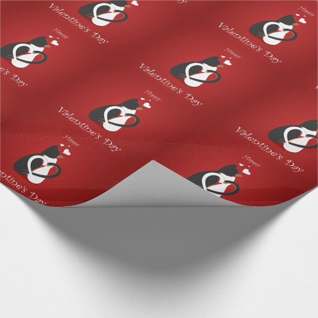 Valentine's Day Cat Lovers Wrapping Paper (Corner)