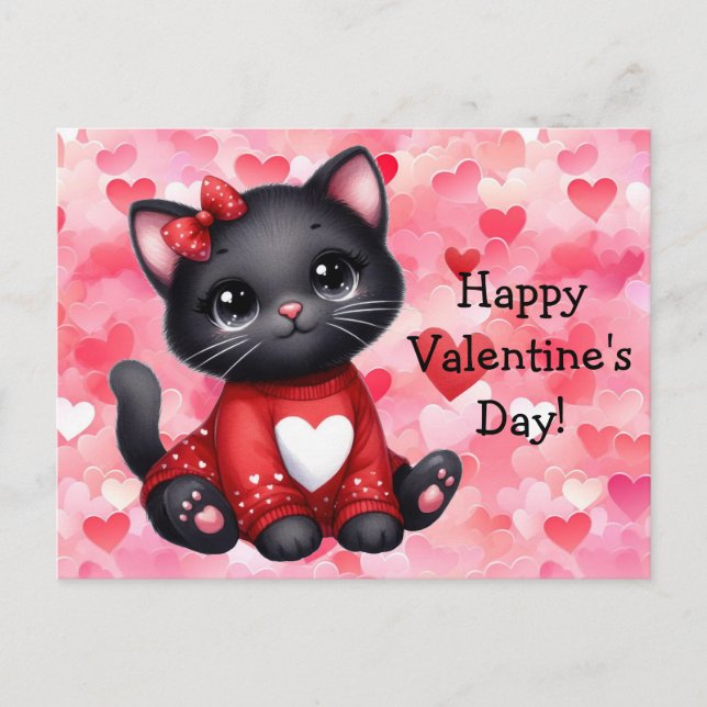 Valentine's Day Cat Postcard (Front)