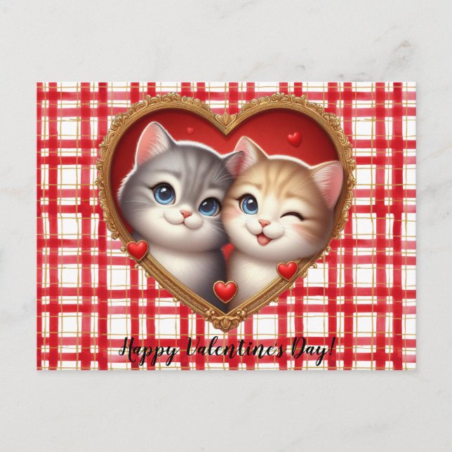 Valentine's Day Cat Postcard (Front)