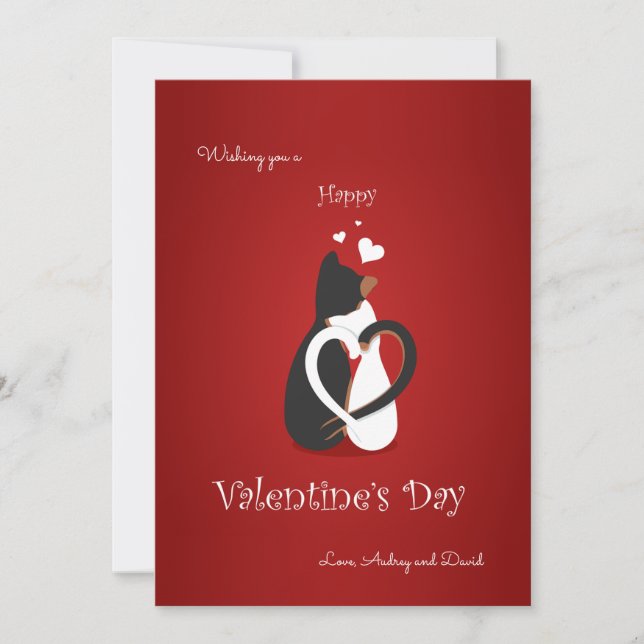 Valentine's Day Cats Greeting Card (Front)