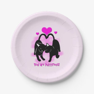 Valentines Day Cats Paper Plate