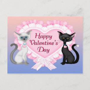 Valentine's Day Cats Postcard