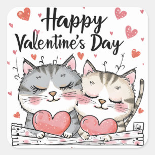 Valentine's Day Cats Sticker
