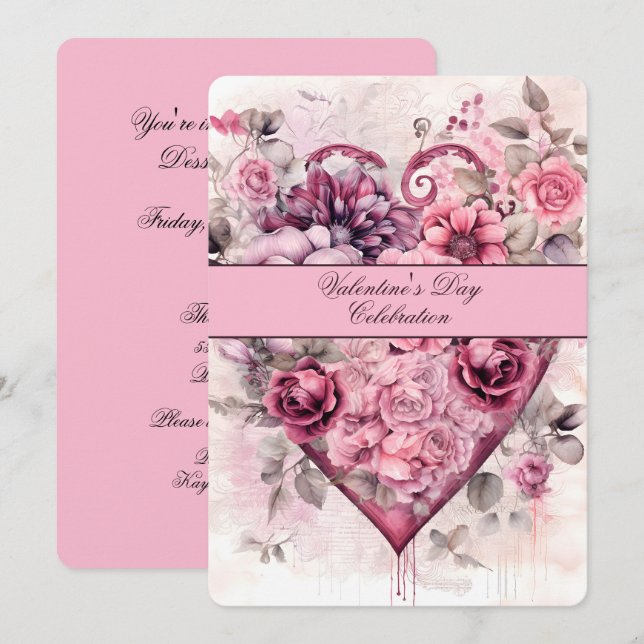 Valentine's Day Celebration Floral Heart Wreath (Front/Back)