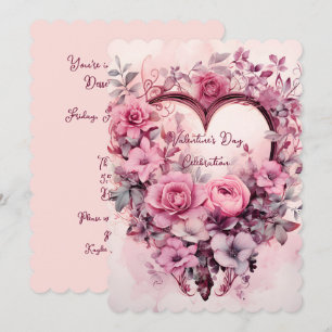 Valentine's Day Celebration Floral Heart Wreath