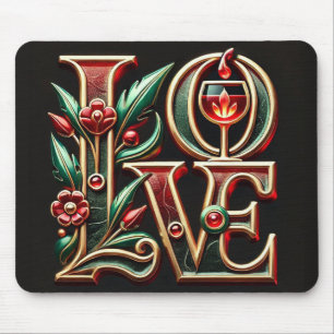 Valentine's Day celebration of Love Mouse Mat