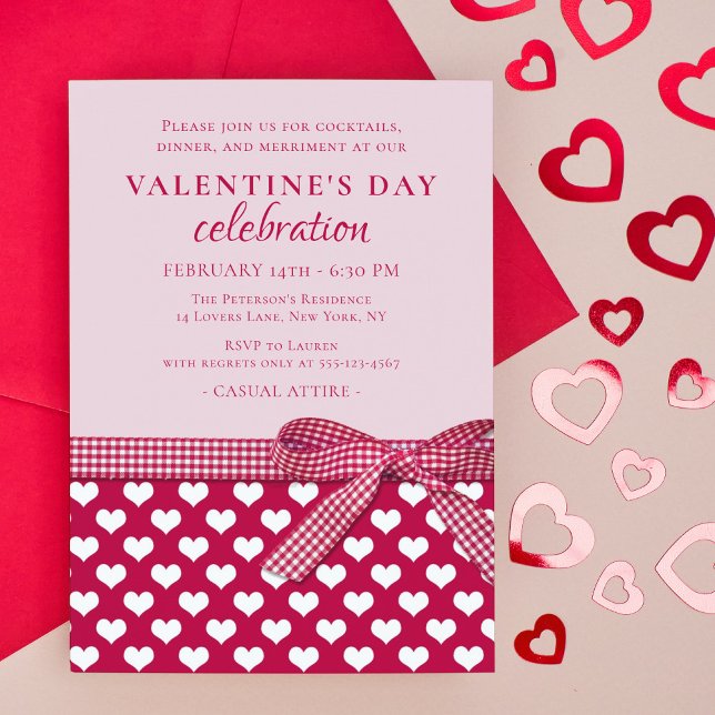 Valentine's Day Celebration Party Love Heart Red Invitation (Creator Uploaded)
