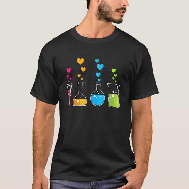 Valentines Day Chemistry Nerd Cute Chemistry Heart T-Shirt (Front)