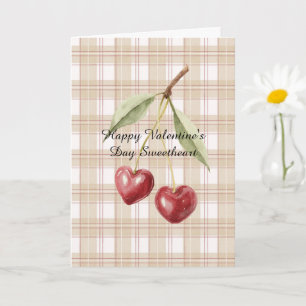 Valentine's Day Cherry Hearts Love Card