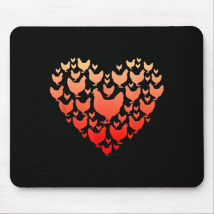 Valentines Day Chicken Heart Family Funny Chicken Mouse Mat
