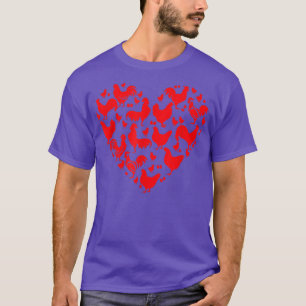 Valentines Day Chicken Heart Funny Animal Farmer L T-Shirt