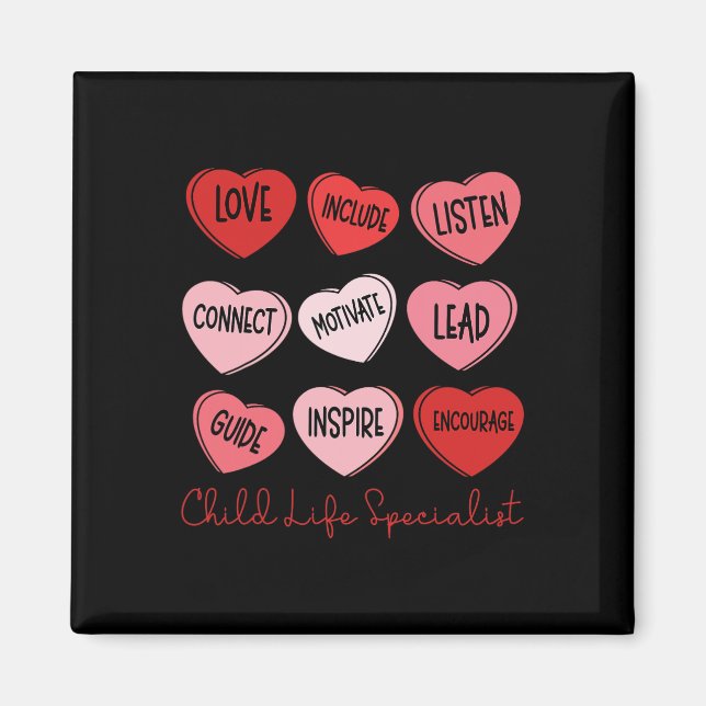 Valentine's Day Child Life Specialist Cute Hearts  Magnet (Front)