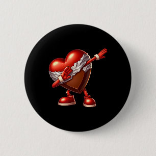 Valentine's Day Chocolate Heart Dabbing Design  6 Cm Round Badge