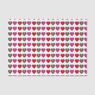 Valentine's Day Chocolate Heart Pink Red Brown Tissue Paper