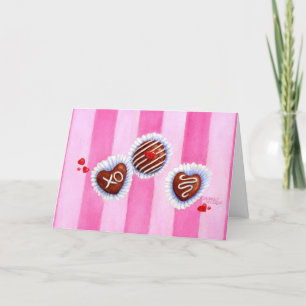Valentine's Day Chocolate Hearts Greeting Card