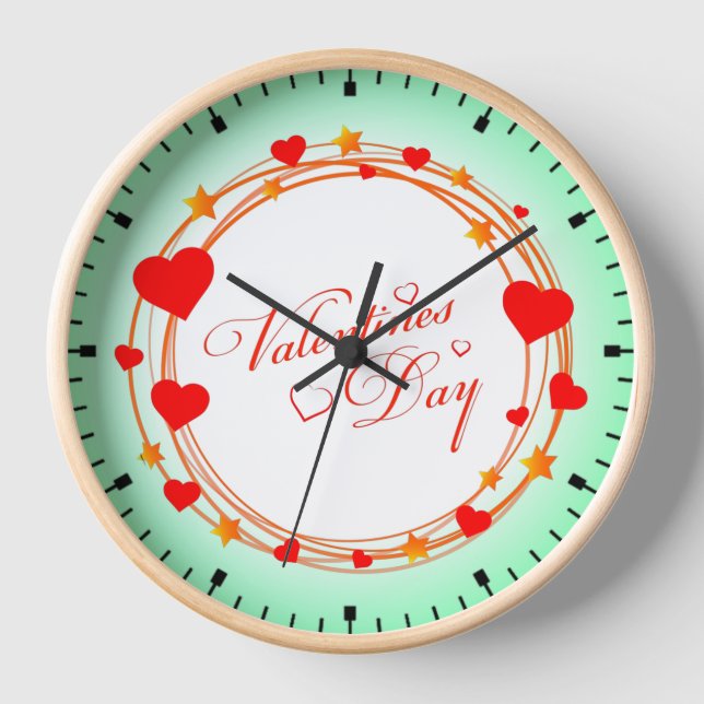 Valentine's Day Circle Design-25695 Clock (Front)