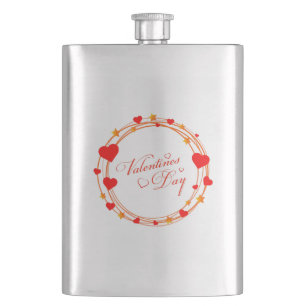 Valentine's Day Circle Design-25695 Hip Flask