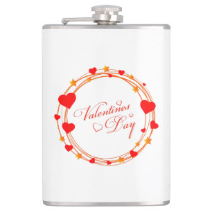 Valentine's Day Circle Design-25695 Hip Flask