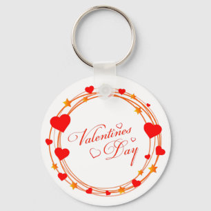 Valentine's Day Circle Design-25695 Key Ring