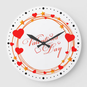 Valentine's Day Circle Design-25695 Large Clock
