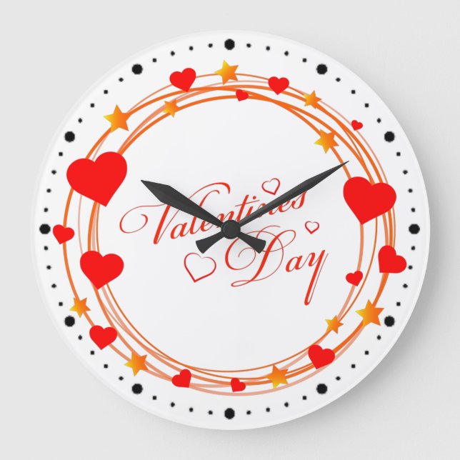 Valentine's Day Circle Design-25695 Large Clock (Front)