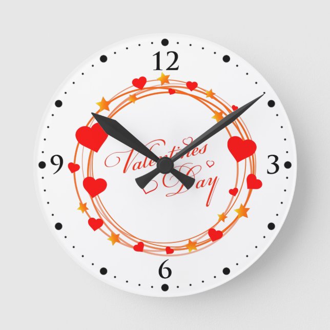 Valentine's Day Circle Design-25695 Round Clock (Front)