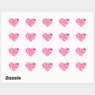 Valentine's day classic round sticker