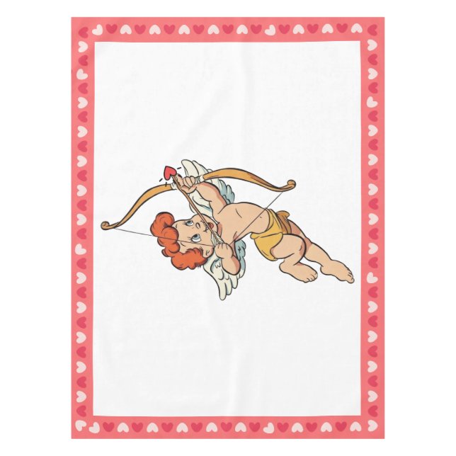 Valentine's Day classic/vintage Cupid Tablecloth (Front)