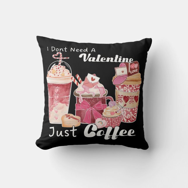 Valentine's Day Coffee Funny Cushion (Front)
