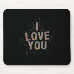 Valentine's Day Colorful Sprinkles I Love You For Mouse Mat