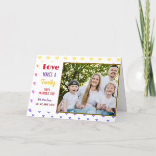 Valentine's Day Colourful Hearts Photo Family Name Holiday Card