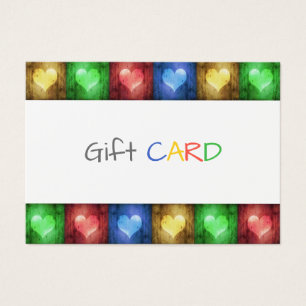 Valentine's Day Colourful Rustic Hearts Gift Card