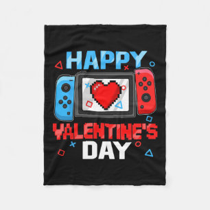 Valentines Day Controller Video Game Heart Boy Tod Fleece Blanket