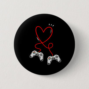 Valentines Day Controllers Heart Video Game Gamer  6 Cm Round Badge