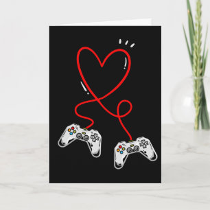 Valentines Day Controllers Heart Video Game Gamer Card