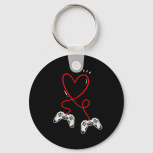 Valentines Day Controllers Heart Video Game Gamer  Key Ring