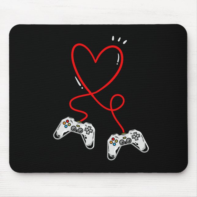Valentines Day Controllers Heart Video Game Gamer  Mouse Mat (Front)