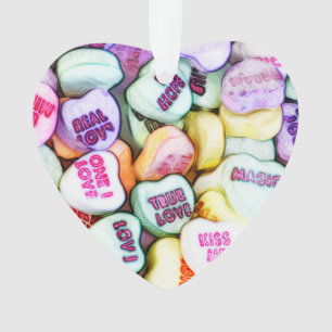 Valentines Day Conversation Hearts Love Photo Art Ornament